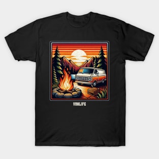 Vanlife sunset firepit T-Shirt